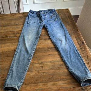 American Eagle Outfitters Blue Skinny Jeans 00 short